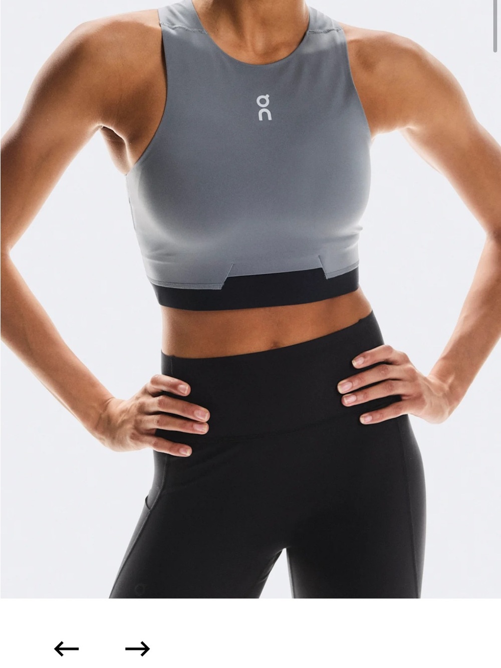 On Cloud Train 2-in-1 Crop Gray High-Neck Sports Bra